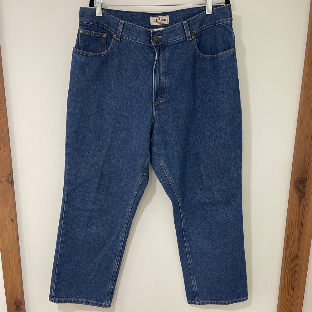 LL Bean Original Fit Jeans Womens 18 Pet Blue 100% Cotton Straight | Gorpcore